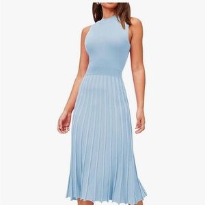 Elegant Blue Sleeveless Dress